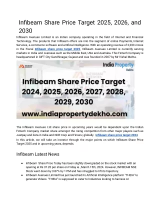 Infibeam share price target 2025