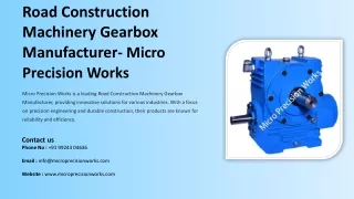 Road Consturction Machinery Gearbox Manufacturer,Best Road Consturction Machiner