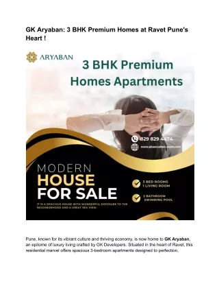 GK Aryaban_ 3 BHK Premium Homes at Ravet Pune's Heart