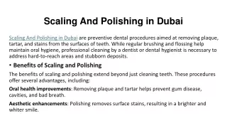 Scaling And Polishing in Dubai