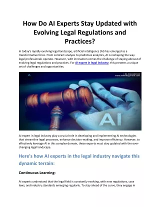 How Do AI Experts Stay Updated with Evolving Legal Regulations and Practices