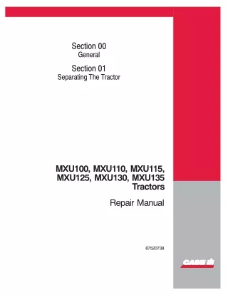 CASE IH MXU135 Tractor Service Repair Manual 1