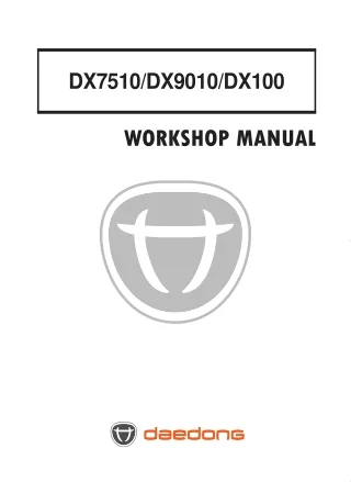 Kioti Daedong DX100 Tractor Service Repair Manual