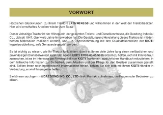 Kioti Daedong EX45 Tractor Operator manual (German)