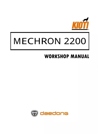 Kioti Daedong MECHRON 2200 UTV Service Repair Manual