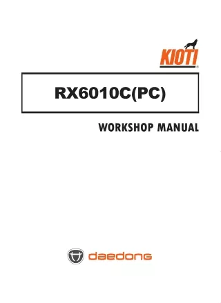 Kioti Daedong RX6010PC Tractor Service Repair Manual