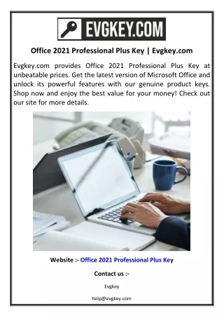 Office 2021 Professional Plus Key  Evgkey.com