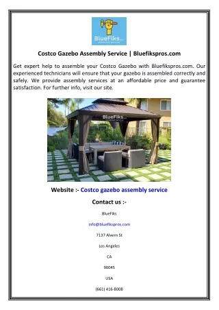 Costco Gazebo Assembly Service  Bluefikspros.com