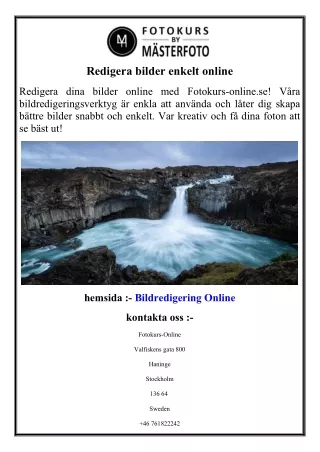 Redigera bilder enkelt online