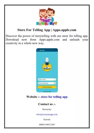 Store For Telling App  Apps.apple.com