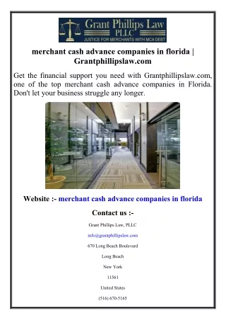 merchant cash advance companies in florida  Grantphillipslaw.com