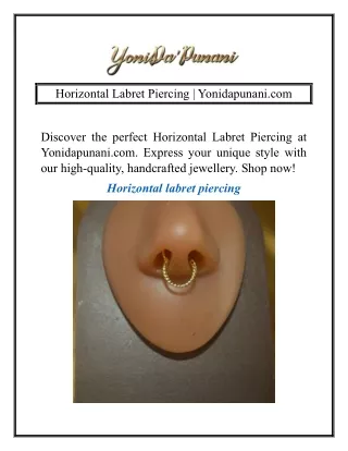 Horizontal Labret Piercing | Yonidapunani.com