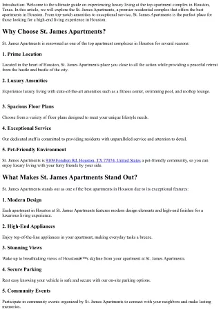 Experience Luxury Living at the Top Apartment Complex in Houston Texas