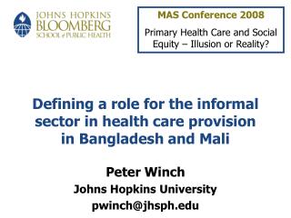 Defining a role for the informal sector in health care provision in Bangladesh and Mali