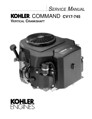 Kohler Command Cv20 Vertical Crankshaft Engine Service Repair Manual