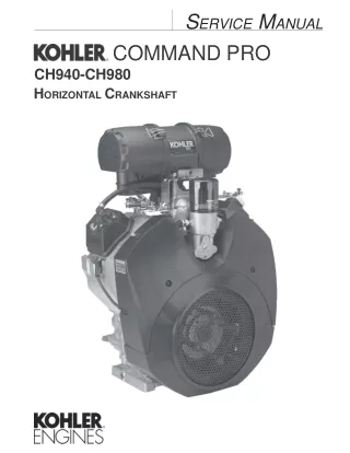Kohler Command Pro CH960 Horizontal Crankshaft Service Repair Manual 1
