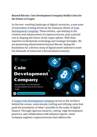 Beyond Bitcoin_ Coin Development Company Builds Coins for the Future of Crypto