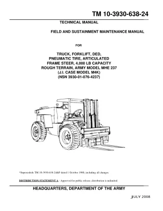 Case M4K Forklift Truck Service Repair Manual