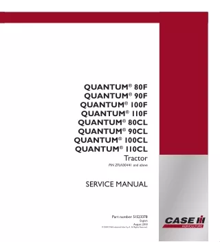 CASE QUANTUM 110CL Tractor Service Repair Manual (PIN ZFLK00441 and above)