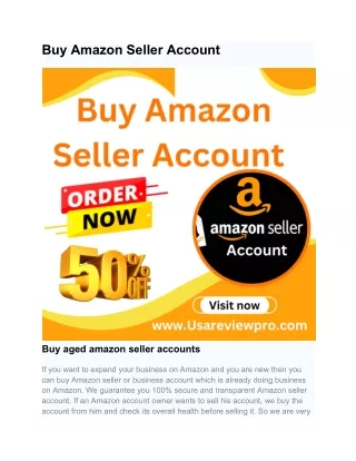 Buy Amazon Seller Account