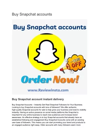 Buy Snapchat accounts