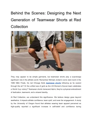 Behind the Scenes_Designing the Next Generation of Teamwear Shorts at Red Collection