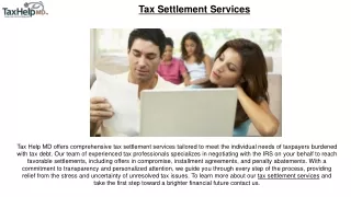 Expert Tax Settlement Services - Your Path to Financial Relief