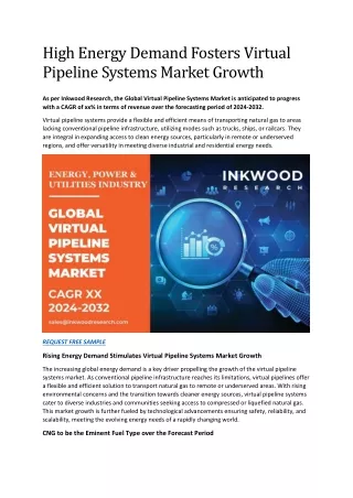 High Energy Demand Fosters Virtual Pipeline Systems Market Growth
