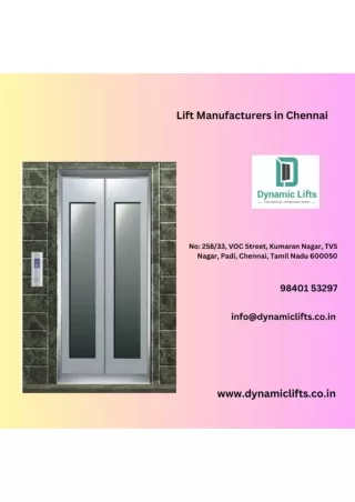 Lift Manufacturers in Chennai