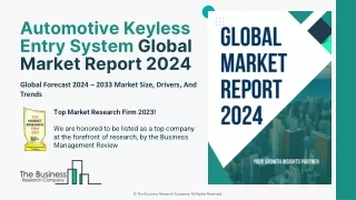 Automotive Keyless Entry System Global Market Report 2024