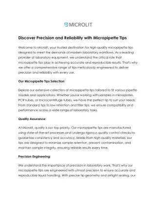 Maximize Accuracy: Micropipette Tips for Every Lab