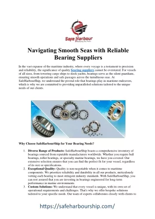 Bearing Suppliers: Your Trusted Partners in Precision Engineering