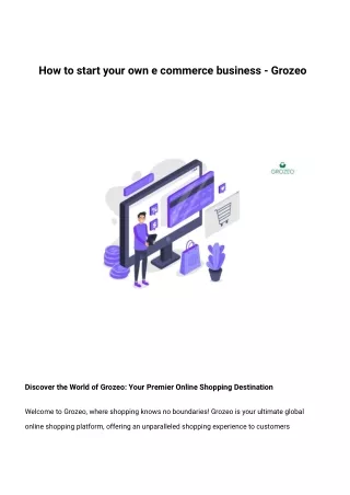 How to start your own e commerce business - Grozeo