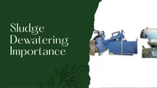 Sludge Dewatering Importance