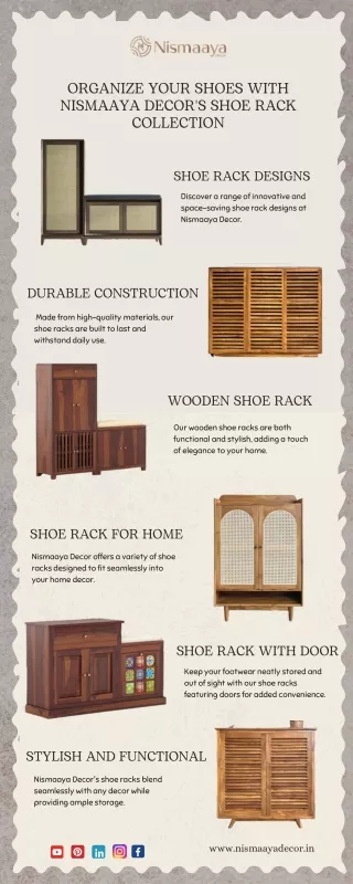 Organize Your Shoes with Nismaaya Decor's Shoe Rack Collection