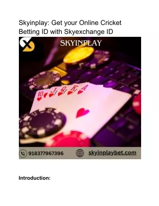 Skyinplay: Get your Online Cricket Betting ID with Skyexchange ID