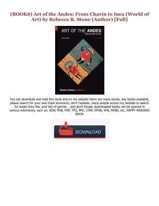 Ebook [Kindle] Art of the Andes: From Chavín to Inca (World of Art) PDF By  Rebe