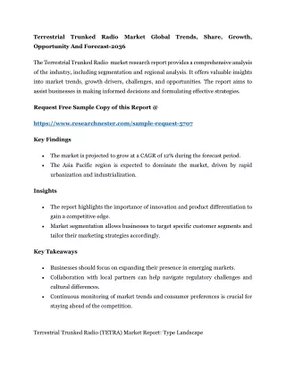 Terrestrial Trunked Radio Market Global Opportunity And Forecast-2036