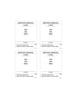 CASE W5 Loader Service Repair Manual