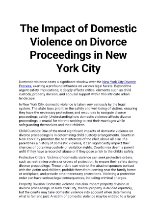 New York City Divorce Process