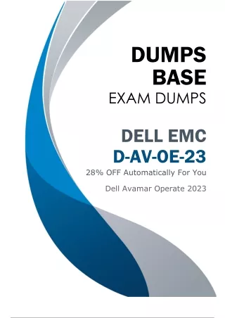 DELL EMC D-AV-OE-23 Exam Dumps (V8.02) - Your Key to Success