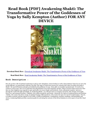 [^PDF] Read Awakening Shakti: The Transformative Power of the Goddesses of Yoga