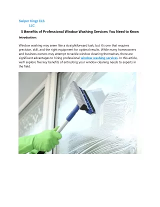 5 Benefits of Professional Window Washing Services You Need to Know