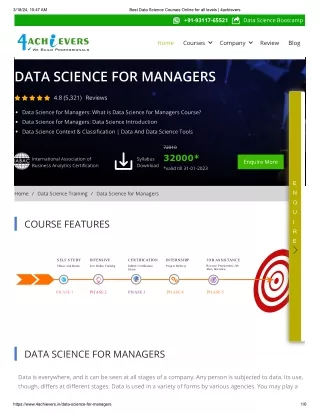 Top Data Science for Managers course - 4achievers