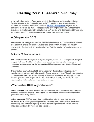 Charting Your IT Leadership Journey