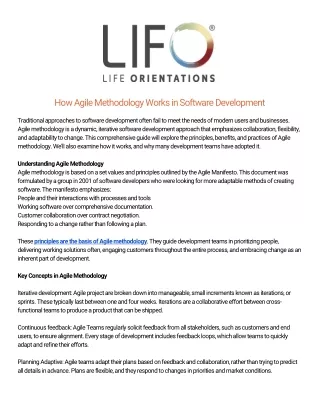 How Agile Methodology Works in Software Development