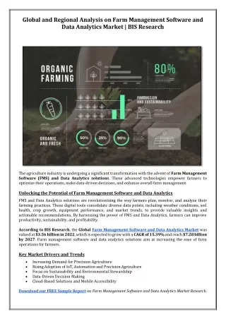 Global & Regional Analysis on Farm Management Software and Data Analytics Market