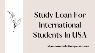 Study Loan For International Students In USA