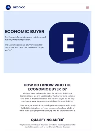 Economic Buyer