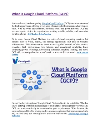 DevOps On Google Cloud Platform Online Training - GCP DevOps Training